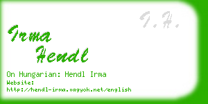 irma hendl business card